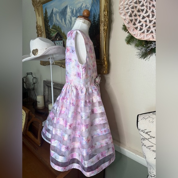 Bonnie Jean Pink and Purple Sleeveless A-Line Rosettes Sundress NWT 99.00 - Picture 5 of 6